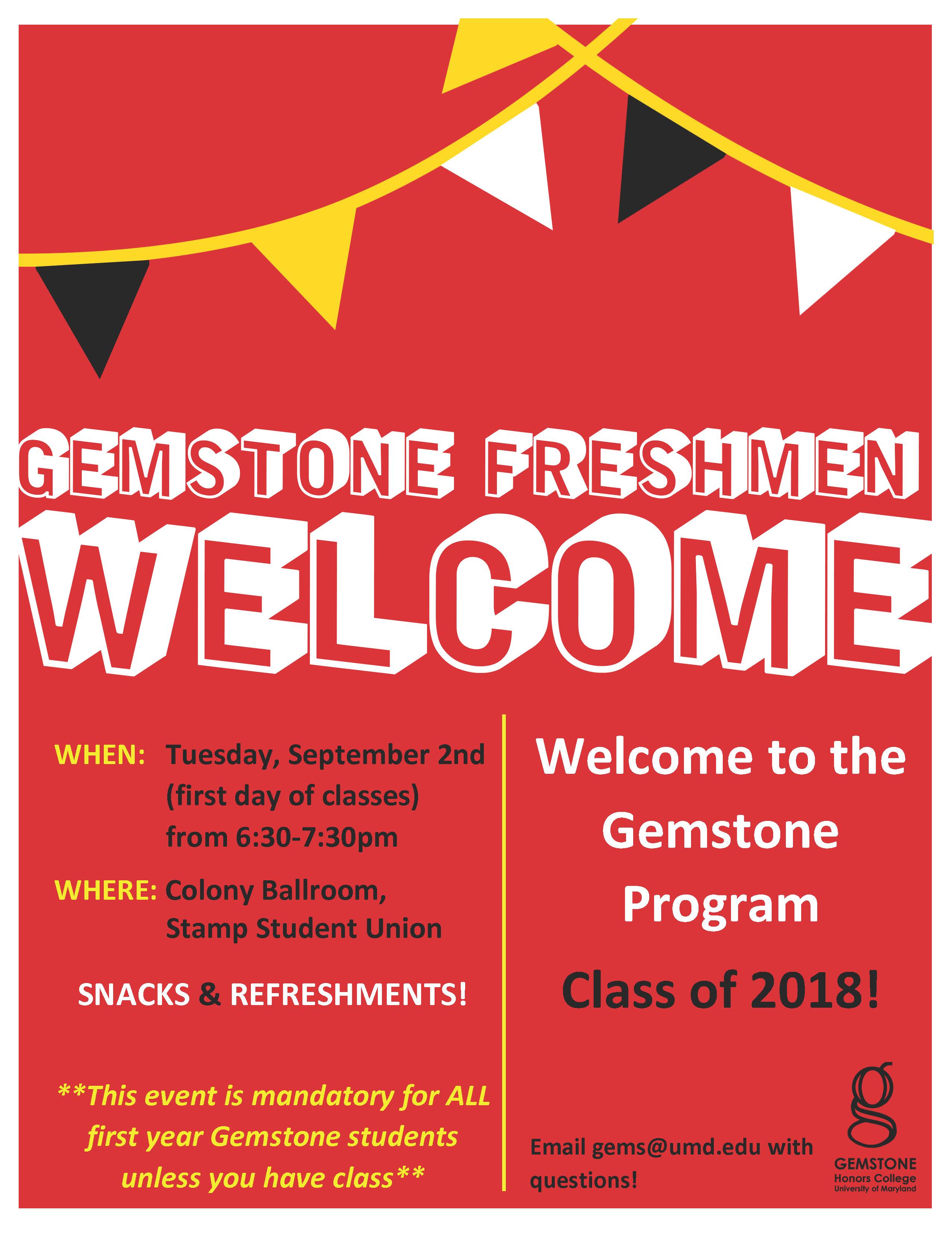 Freshman Welcome Flyer 2014