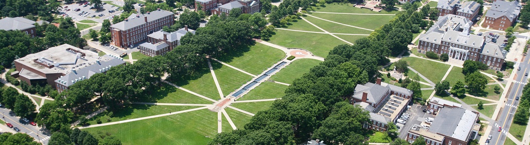 aerial view of McKeldin Mall